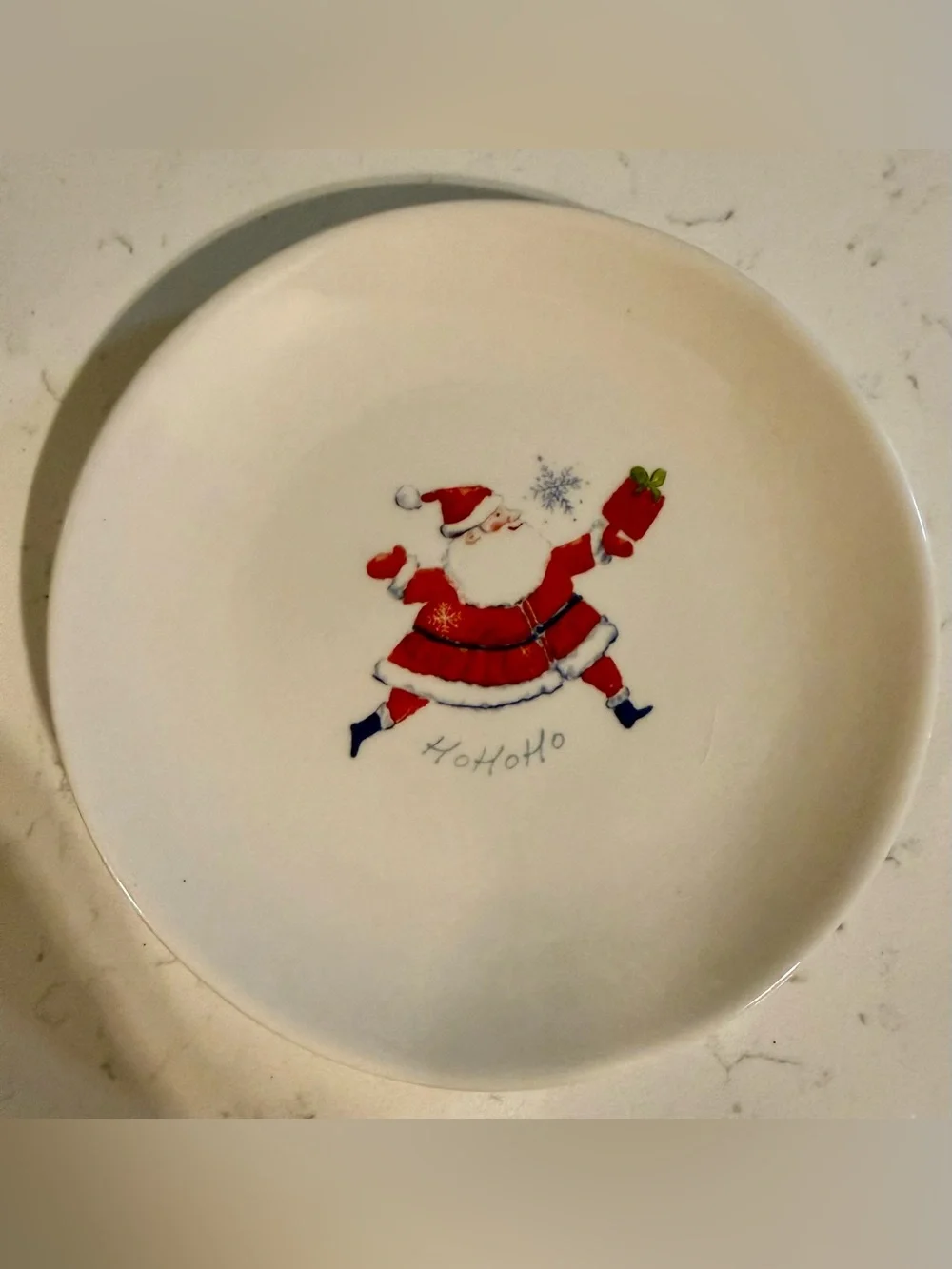 Pier 1 Cream & Blue Earthenware Plate